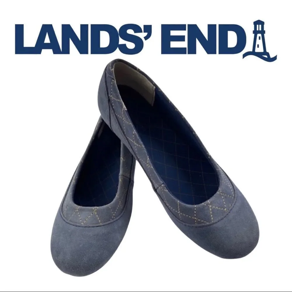 Lands End Women’s Suede Flats • Size 6M • NWOT